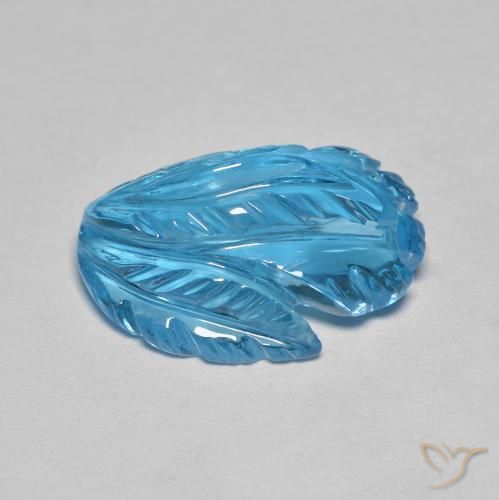 Topázio Azul Suíço Natural 13.53ct, Flor cortada, Transparente
