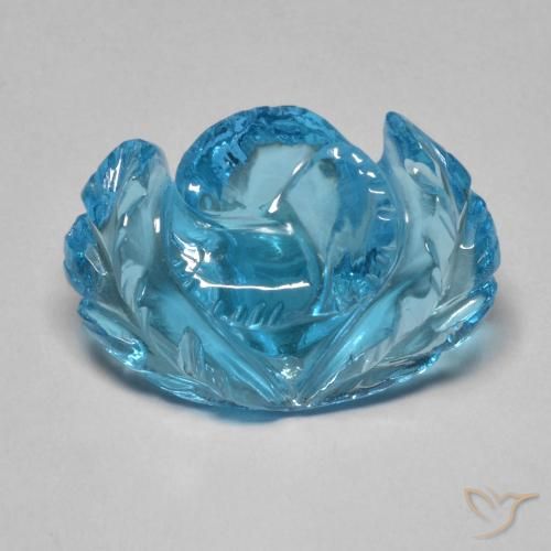12.78ct Natural Azul Suíço Topázio, Flor cortada, Transparente