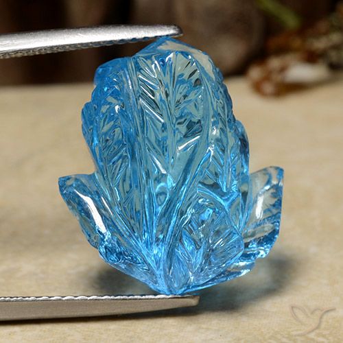 19.85ct Natural Azul Suíço Topázio, Flor cortada, Transparente