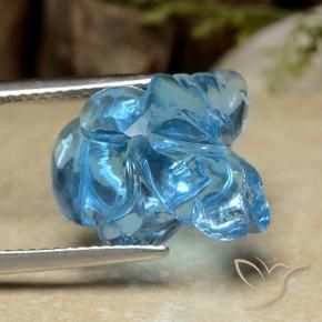 Topázio Azul Suíço Natural 12.63ct, Flor cortada, Transparente