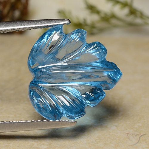8.71ct Natural Azul Suíço Topázio, Flor cortada, Transparente
