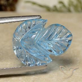 Topázio Azul Suíço Natural 4.68ct, Flor cortada, Transparente