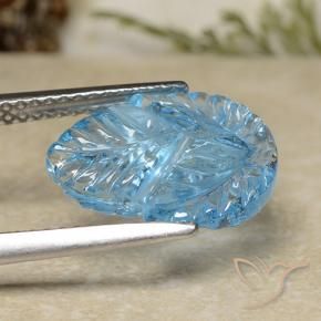 Topázio Azul Suíço Natural 4.68ct, Flor cortada, Transparente