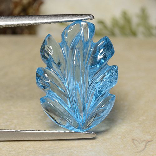 10.13ct Natural Azul Suíço Topázio, Flor cortada, Transparente