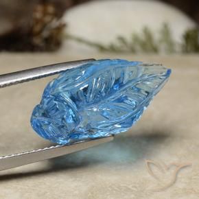 Topázio Céu azul Natural 16.08ct, Flor cortada, Transparente
