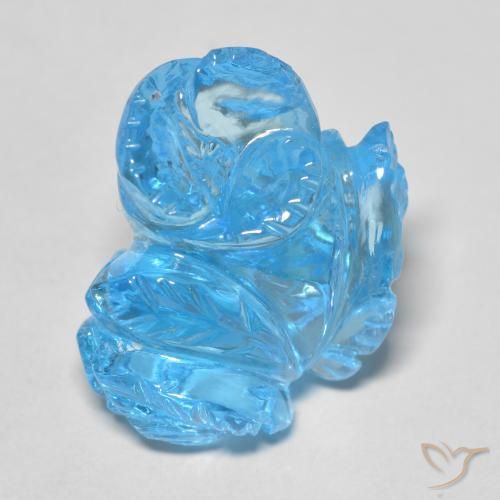 18.66ct Natural Azul Suíço Topázio, Flor cortada, Transparente
