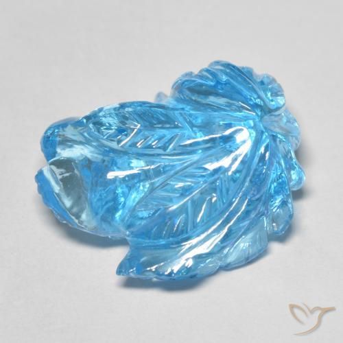 Topázio Azul Suíço Natural 18.66ct, Flor cortada, Transparente