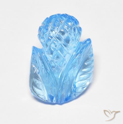 7.44ct Natural Céu azul Topázio, Flor cortada, Transparente