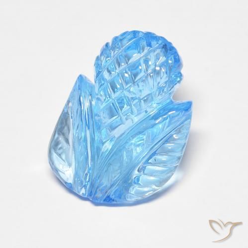 Topázio Céu azul Natural 7.44ct, Flor cortada, Transparente