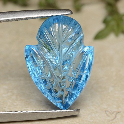 9.54ct Natural Azul Suíço Topázio, Flor cortada, Transparente