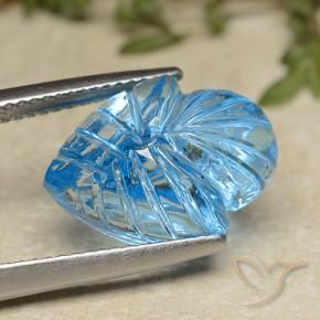 Topázio Azul Suíço Natural 9.54ct, Flor cortada, Transparente