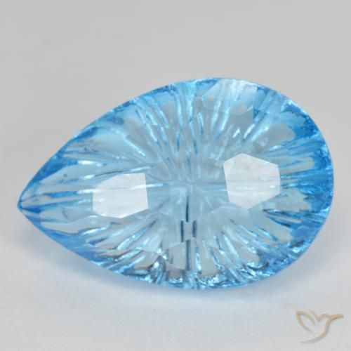 11.55ct Natural Azul Suíço Topázio, Formato de pêra, Transparente