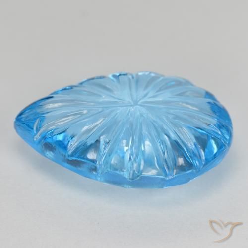 Topázio Azul Suíço Natural 11.55ct, Formato de pêra, Transparente