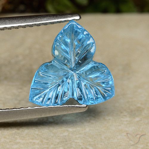 3.51ct Natural Azul Suíço Topázio, Flor cortada, Transparente