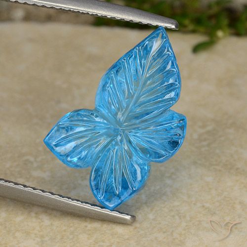 8.01ct Natural Azul Suíço Topázio, Flor cortada, Transparente