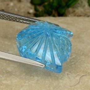 Topázio Azul Suíço Natural 8.41ct, Flor cortada, Transparente