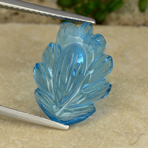 9.91ct Natural Azul Suíço Topázio, Flor cortada, Transparente