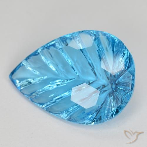 6.79ct Natural Azul Suíço Topázio, Formato de pêra, Transparente