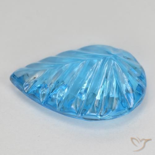 Topázio Azul Suíço Natural 6.79ct, Formato de pêra, Transparente