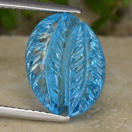 6.69ct Natural Azul Suíço Topázio, Flor cortada, Transparente