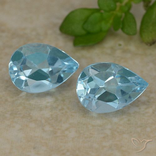 1.71ctw Natural Céu azul Topázio, Formato de pêra, VVS-VS