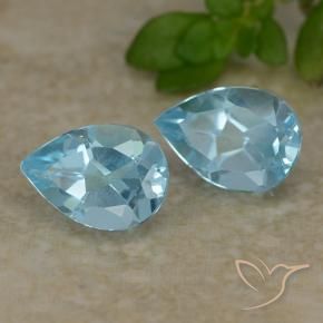 Pedras preciosas de Topázio Céu azul natural de 1.71 ct, Formato de pêra, VVS-VS