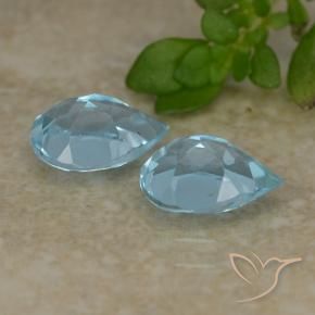Pedras preciosas de Topázio Céu azul natural de 1.71 ct, Formato de pêra, VVS-VS