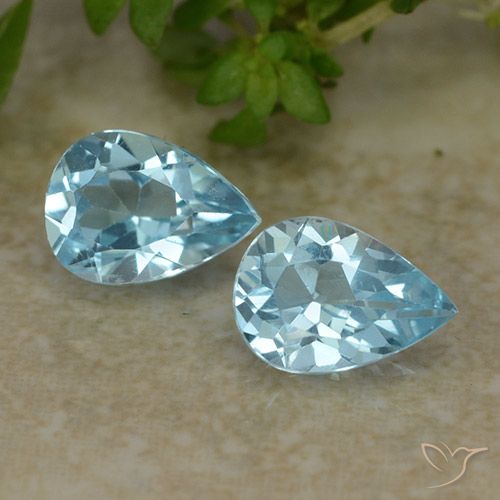 1.65ctw Natural Céu azul Topázio, Formato de pêra, VVS-VS