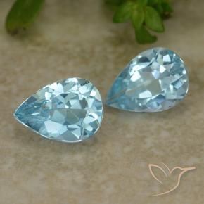 Pedras preciosas de Topázio Céu azul natural de 1.65 ct, Formato de pêra, VVS-VS