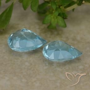 Pedras preciosas de Topázio Céu azul natural de 1.65 ct, Formato de pêra, VVS-VS