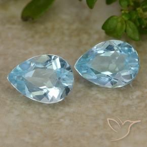 Pedras preciosas de Topázio Céu azul natural de 1.65 ct, Formato de pêra, VVS-VS