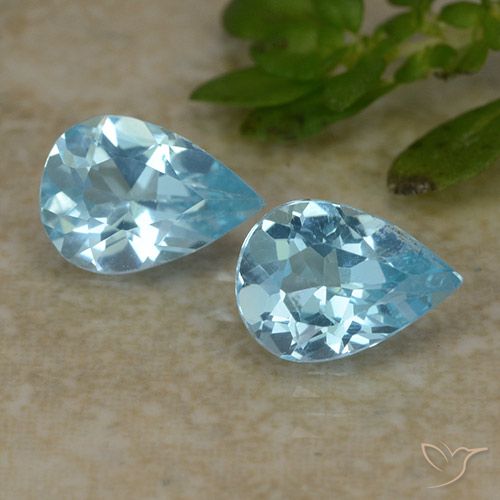 1.48ctw Natural Céu azul Topázio, Formato de pêra, VVS-VS