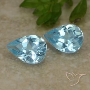 Pedras preciosas de Topázio Céu azul natural de 1.48 ct, Formato de pêra, VVS-VS