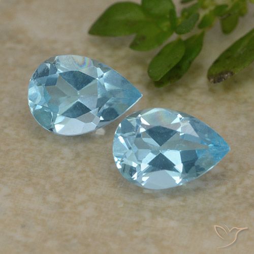 1.65ctw Natural Céu azul Topázio, Formato de pêra, VVS-VS