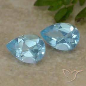 Pedras preciosas de Topázio Céu azul natural de 1.65 ct, Formato de pêra, VVS-VS