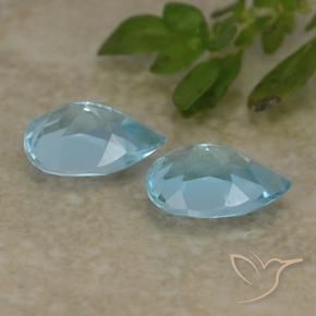 Pedras preciosas de Topázio Céu azul natural de 1.65 ct, Formato de pêra, VVS-VS