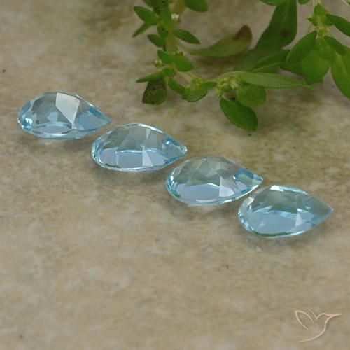 Pedras preciosas de Topázio Azul Suíço natural de 2.07 ct, Formato de pêra, VVS-VS