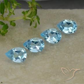 Pedras preciosas de Topázio Céu azul natural de 3.21 ct, Formato de pêra, VVS-VS