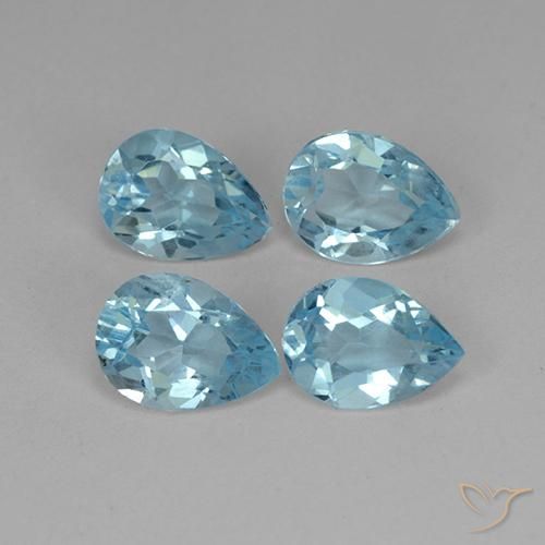 3.29ctw Natural Céu azul Topázio, Formato de pêra, VVS-VS