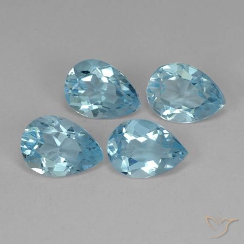 Pedras preciosas de Topázio Céu azul natural de 3.29 ct, Formato de pêra, VVS-VS