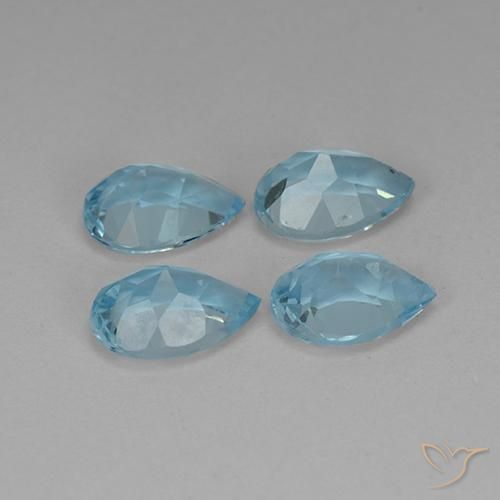 Pedras preciosas de Topázio Céu azul natural de 3.29 ct, Formato de pêra, VVS-VS