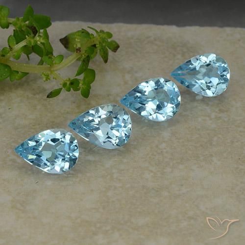 Pedras preciosas de Topázio Céu azul natural de 3.09 ct, Formato de pêra, VVS-VS