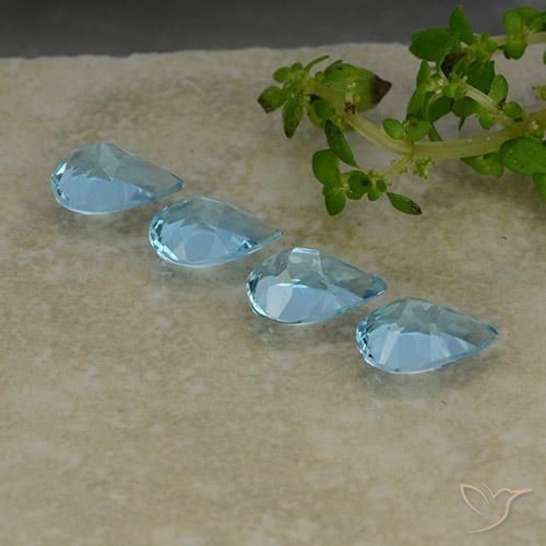 Pedras preciosas de Topázio Céu azul natural de 3.09 ct, Formato de pêra, VVS-VS