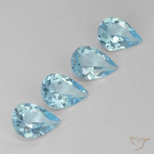 2.81ctw Natural Céu azul Topázio, Formato de pêra, VVS-VS