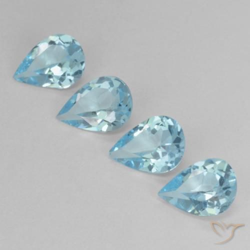 Pedras preciosas de Topázio Céu azul natural de 2.81 ct, Formato de pêra, VVS-VS