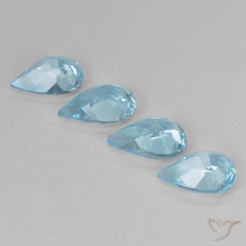 Pedras preciosas de Topázio Céu azul natural de 2.81 ct, Formato de pêra, VVS-VS
