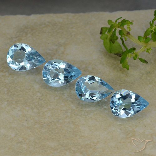 2.92ctw Natural Azul Suíço Topázio, Formato de pêra, VVS-VS