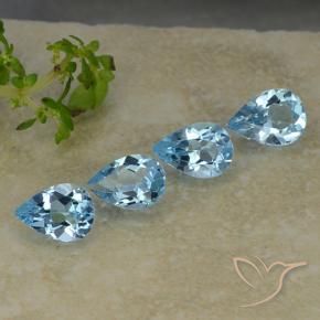 Pedras preciosas de Topázio Azul Suíço natural de 2.92 ct, Formato de pêra, VVS-VS