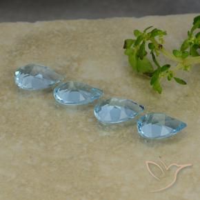 Pedras preciosas de Topázio Azul Suíço natural de 2.92 ct, Formato de pêra, VVS-VS