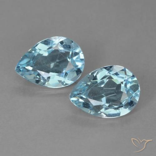 1.81ctw Natural Céu azul Topázio, Formato de pêra, VVS-VS